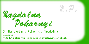 magdolna pokornyi business card